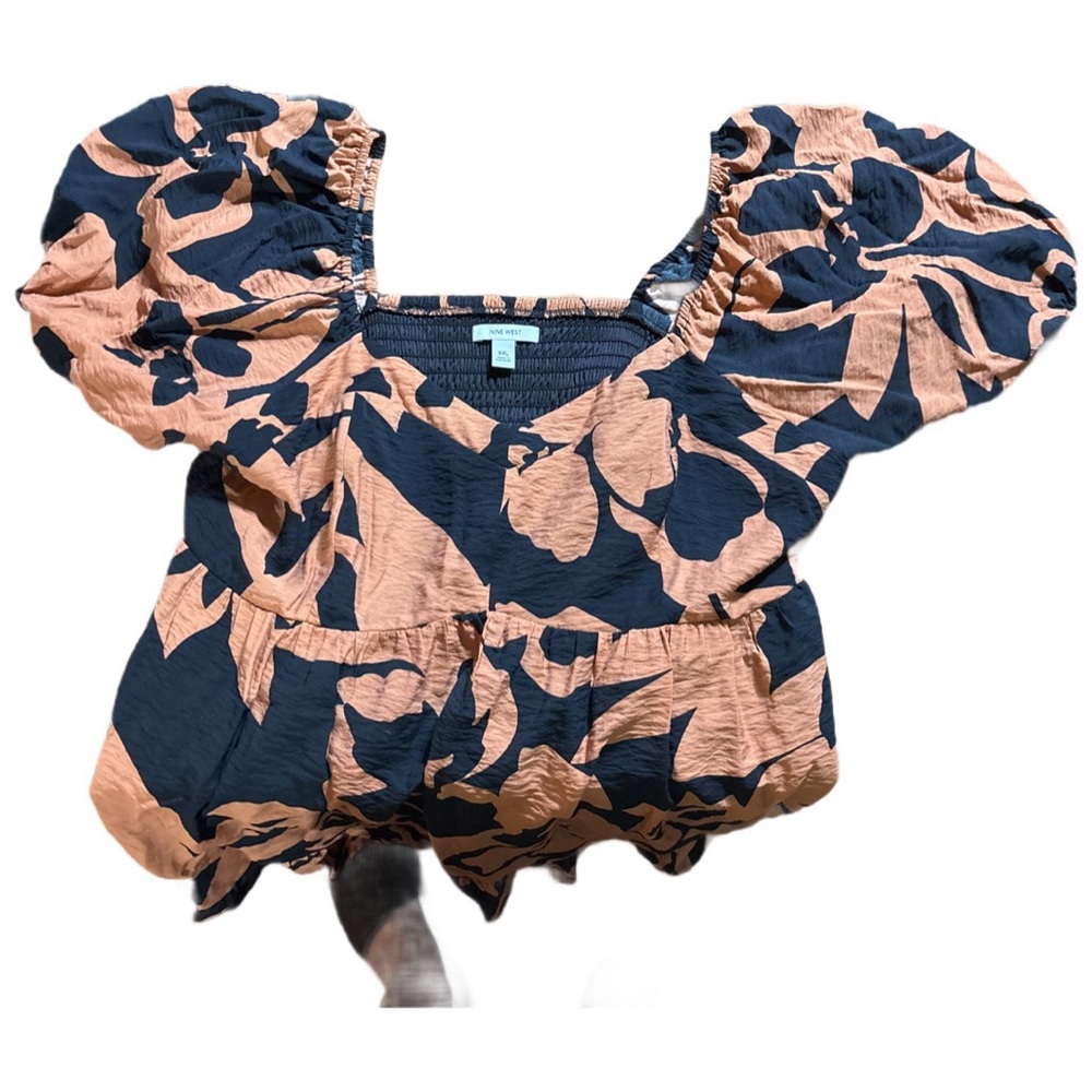 Nine West Black and Tan Floral Mini Dress